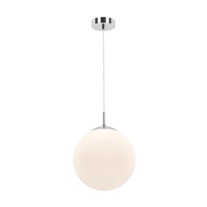 LIXA-250 CR/WH nowoczesna i stylowa lampa wisząca chrom klosz biały mleczny 1xE27  ↔ 25cm  ↕ 120cm