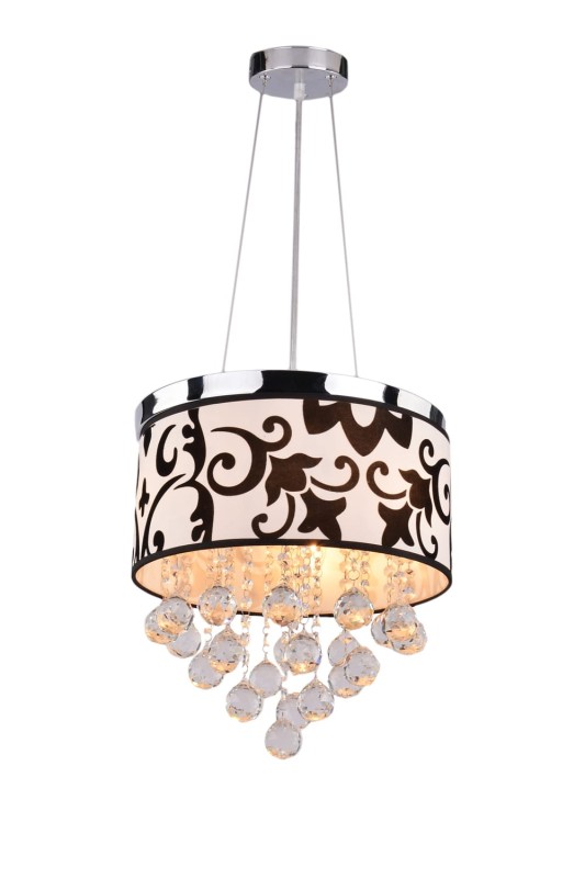 ARETA lampa chrom+czarny+kryształ zwis*3 żarówki