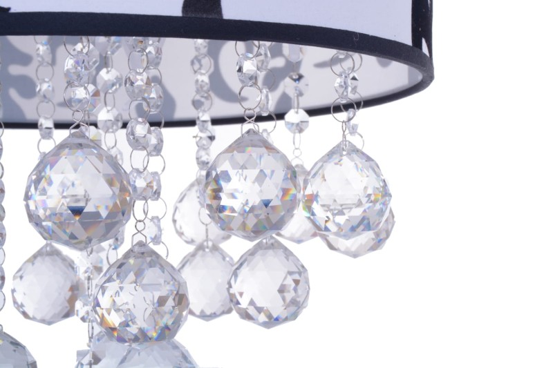 ARETA lampa chrom+czarny+kryształ zwis*3 żarówki