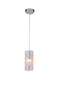 VERA-1 chrom lampa sufitowa pojedyncza klosz szklany satynowany kuchnia nad wyspę hit sprzedaży regulacja wysokości ↔10cm ↕140cm 1xE27 hurt