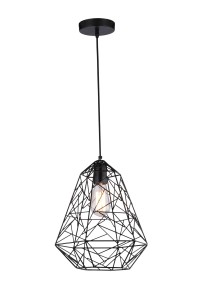 TRISH czarny mat loft/industrial stylowa lampa wisząca klosz "druciak"  Ø30cm  ↕165cm 1xE27 