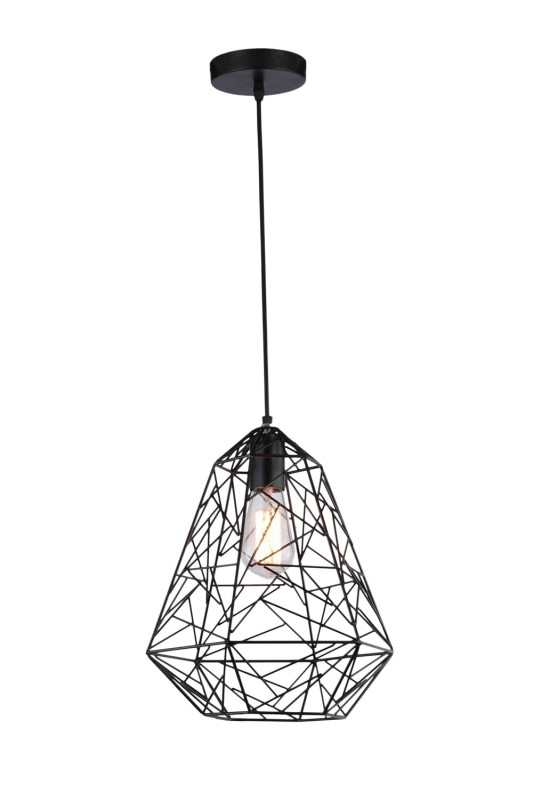 TRISH loft/industrial czarna lampa wisząca E27