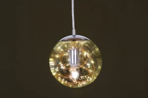 TERRA-M chrom lampa wisząca  ozdobny drucik z diodami LED super efekt  wizualny 1xE27+LED (1,5W)  Ø 20cm ↕130cm