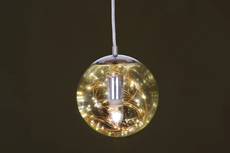 TERRA-M miedź lampa wisząca E27+LED 200mm