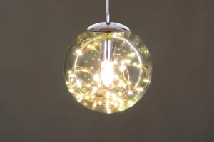 TERRA-D chrom lampa wisząca  ozdobny drucik z diodami LED super efekt wizualny 1xE27+LED (2W)  Ø 25cm ↕130cm
