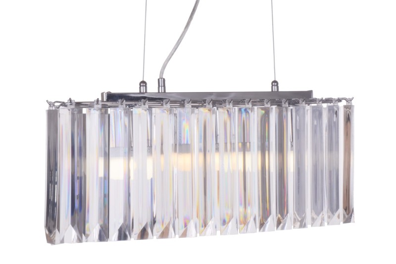 ROTONDO klasyk chrom+akryl lampa wisząca 570mm