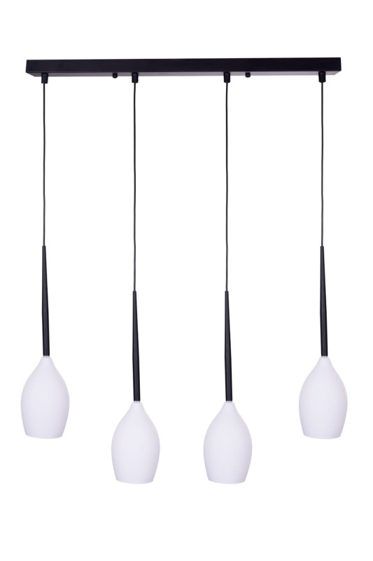 RIO-4 czarny+biały klosz lampa wisząca