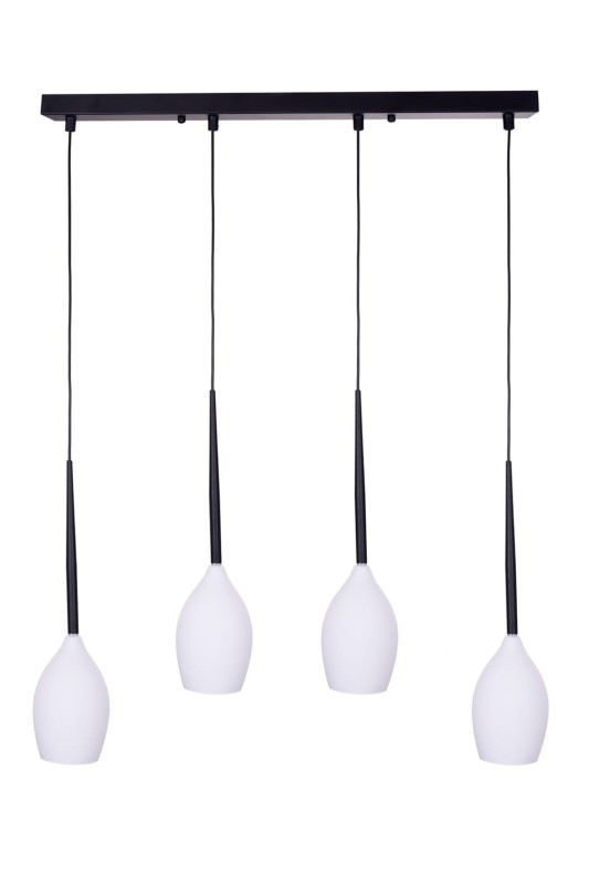 RIO-4 czarny+biały klosz lampa wisząca