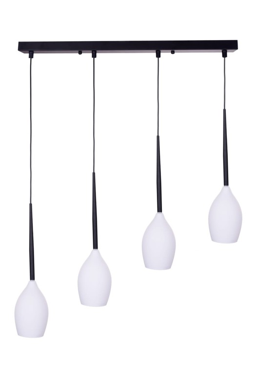 RIO-4 czarny+biały klosz lampa wisząca