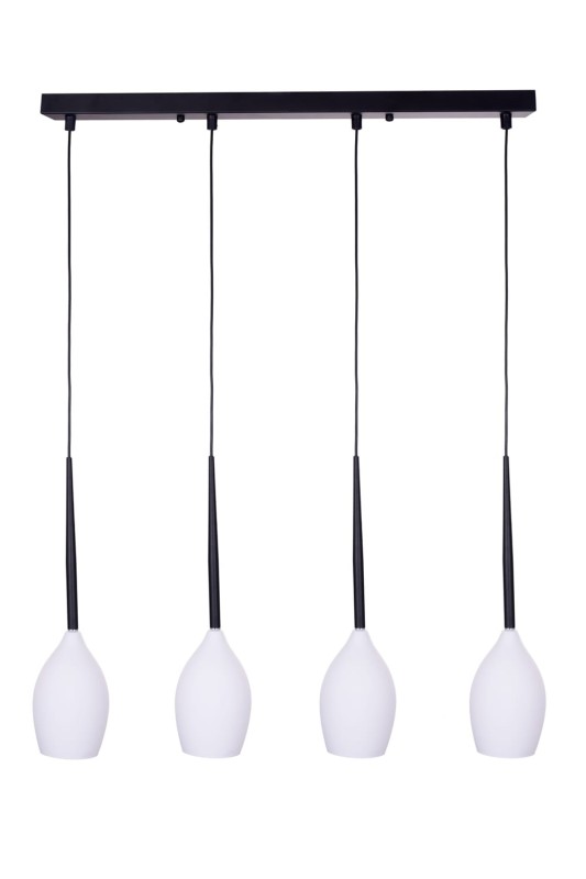 RIO-4 czarny+biały klosz lampa wisząca