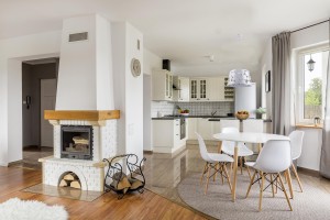 REA biała duża lampa wisząca kuchnia jadalnia nad stół klosz metalowy ażurowy ozdobny Ø39cm ↕110cm 3xE27