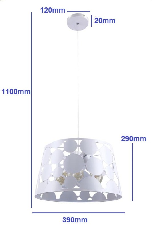 REA new-kitchen biała lampa wisząca E27 3x40W