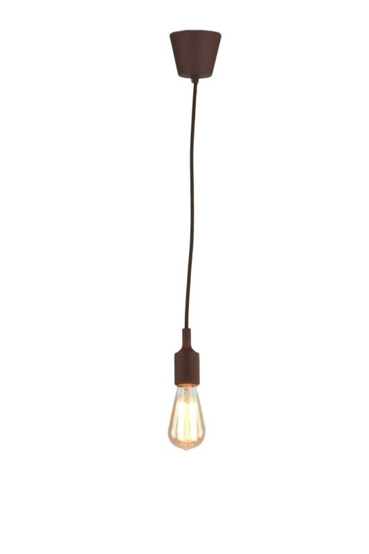 RAMONA loft style lampa wisząca silikon brąz E27