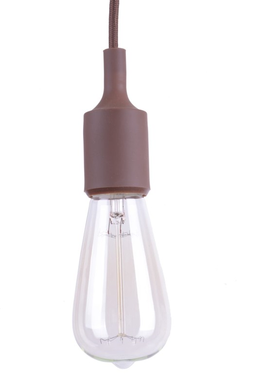 RAMONA loft style lampa wisząca silikon brąz E27