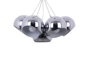 NEVA-5 chrom stylowa lampa sufitowa wisząca klosze metalowe kule loft industrial Ø43cm ↕120cm 5xE27