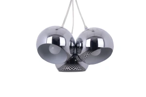 NEVA-3 chrom stylowa lampa sufitowa wisząca klosze metalowe kule loft industrial Ø35cm ↕120cm 3xE27
