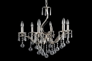 MAXIME chrom stylowa i nastrojowa lampa wisząca żyrandol kryształowy świecznik styl glamour Ø58cm ↕125cm 6xE14 hurt