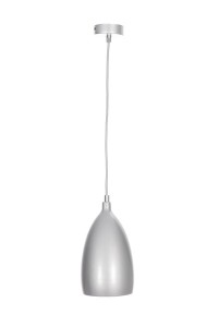 LOM-1 srebrna lampa sufitowa wisząca kuchnia nad wyspę lub blat lobby Ø14cm ↕120cm 1xE14
