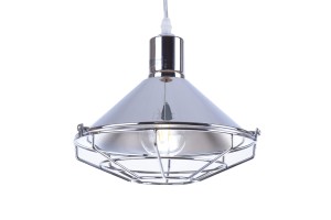 LASARUS chrom lampa sufitowa wisząca styl loft industrial  Ø22,5cm ↕146cm 1xE27 