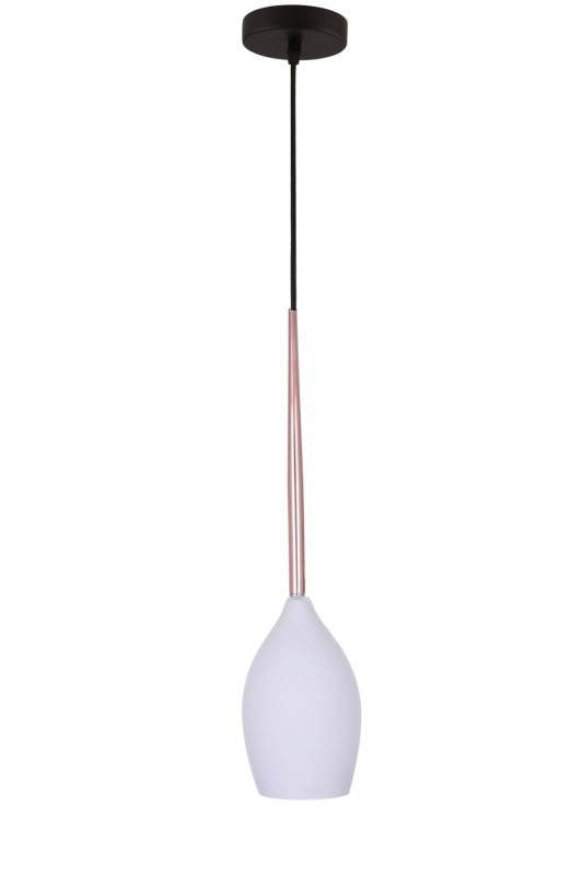 LANTERNA-B biały/miedź/czarny lampa wisząca E14