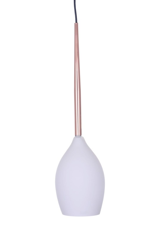 LANTERNA-B biały/miedź/czarny lampa wisząca E14