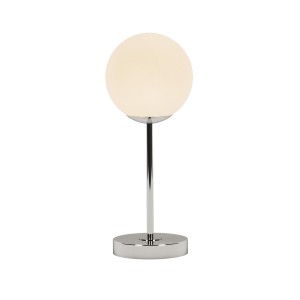LIXA-1T XL CR/WH  lampka stołowa chrom klosz szklany biały mleczny 1xE27