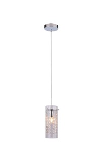 ISMENA-1 lampa sufitowa wisząca klosz ozdobny szklany z kryształkami nad wyspę do salonu 1xE27 