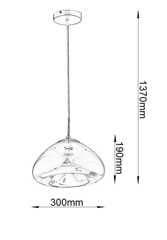 IRIS chrom lampa zwis E27-1*40W