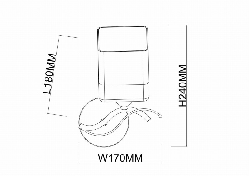 BAURU-1 MB/FGD czarny mat+złoty kinkiet