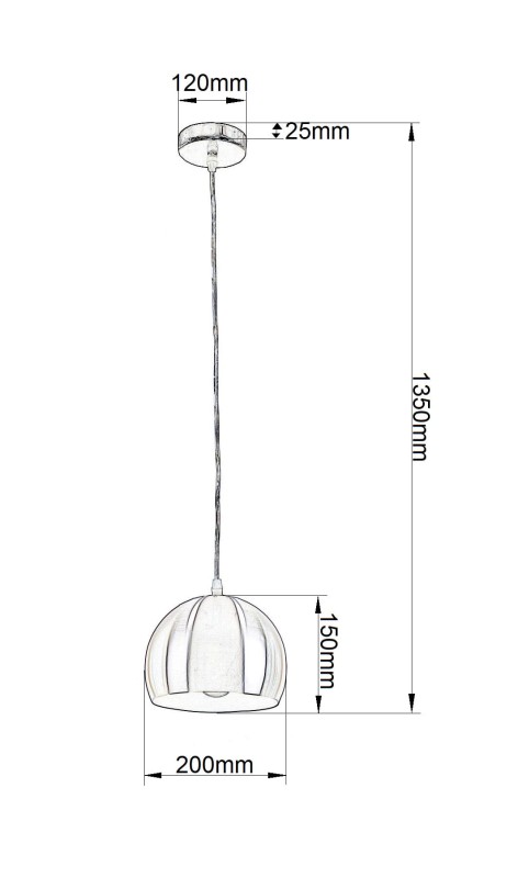 IBANA aluminium+biały lampa zwis pojedynczy