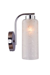 GRACJA-1K chrom stylowa lampa ścienna kinkiet  klosz szklany ozdobny kuchnia sypialnia korytarz  ↔10cm  ↕27cm 1xE27