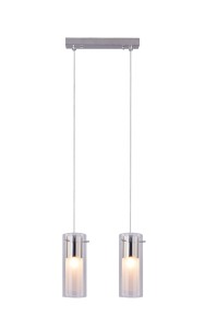 GIANNA-2 chrom lampa sufitowa podwójna klosz szklany podwójny kuchnia nad wyspę hit sprzedaży ↔27cm ↕140cm 3xE27 