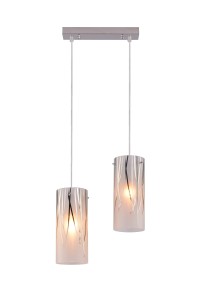FIDELIA-2 chrom lampa sufitowa podwójna klosz szklany ozdobny kuchnia nad wyspę hit sprzedaży ↔27cm ↕140cm 2xE14