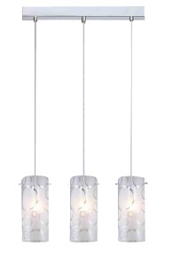 EVITA-3 chrom lampa sufitowa potrójna klosz szklany ozdobny  hit sprzedaży kuchnia nad wyspę lub blat ↔47cm  ↕140cm 3xE27