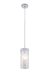 EVITA-1 chrom lampa sufitowa pojedyncza klosz szklany ozdobny hit sprzedaży kuchnia nad wyspę lub blat Ø 7,6cm  ↕140cm 1xE27
