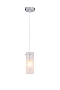 ESTELLA-1 chrom lampa sufitowa pojedyncza klosz szklany ozdobny hit sprzedaży Ø 10cm  ↕140cm 1xE27