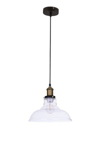 ENZO lampa wisząca zwis pojedynczy klosz szklany czarny styl vintage  Ø20cm  ↕140cm 1xE27 