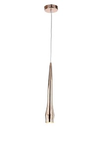 EDNA złota miedź stylowa lampa wisząca pojedyncza klosz metalowy smukły Ø6cm ↕170cm  1xGU10 hurt