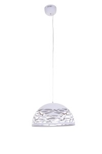 DEMI-400 LED biały mat lampa wisząca klosz metalowy ażurowy kuchnia nad wyspę blat lub stół Ø40cm  ↕150cm 18W 3000K