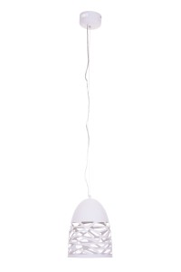 DEMI-200 biały mat lampa wisząca klosz metalowy ażurowy kuchnia nad wyspę blat lub stół Ø20cm  ↕150cm 1xE27
