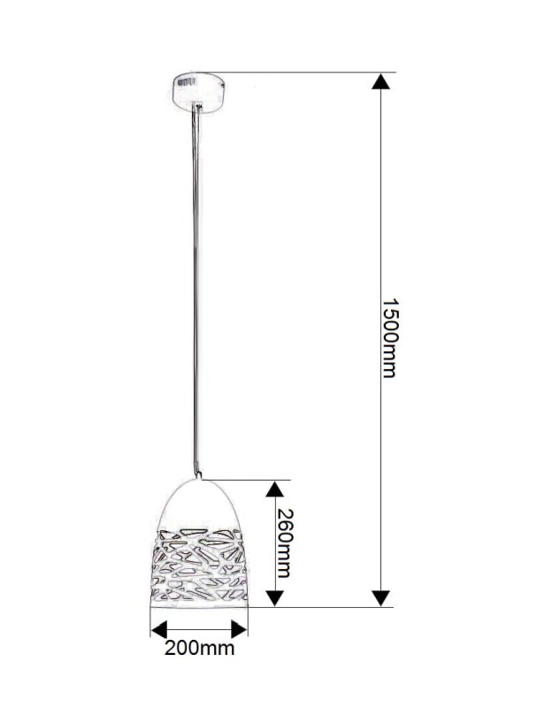 DEMI-200 biały mat lampa zwis E27-1*40W