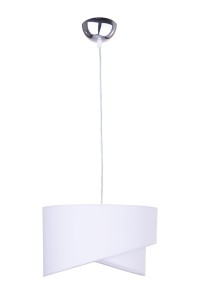 DE LUCA biała sufitowa lampa wisząca abażur tkanina podwójny klosz Ø50cm  ↕120cm regulacja wysokości 1xE27 hurt