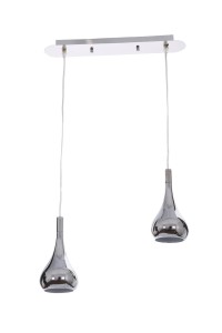 CORRADO-2D chrom lampa wisząca podwójna klosze metal ↔46cm ↕133cm 2xE27