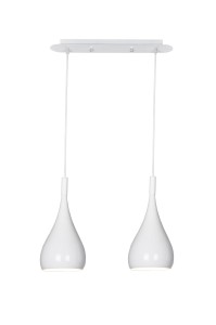 CORRADO-2D biały lampa wisząca podwójna klosze metal ↔46cm ↕133cm 2xE27