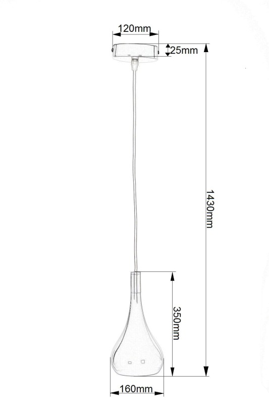 CORRADO D lampa zwis pojedyńczy klosz metal chrom