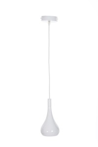 CORRADO D biała lampa wisząca pojedyncza klosz metal  "nad wyspę"regulacja wysokości ↔16cm ↕143cm 1xE27
