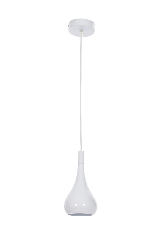 CORRADO D lampa zwis pojedyńczy klosz metal biały