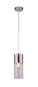 CLARISA-1 chrom+kryształ lampa sufitowa wisząca nad wyspę kuchnia salon 1xE27 