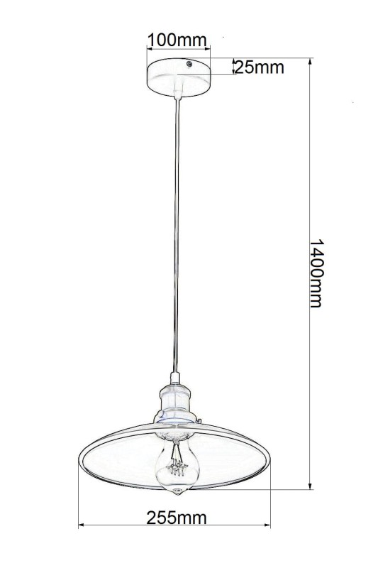 CESARE loft lampa wisząca klosz metal czarny
