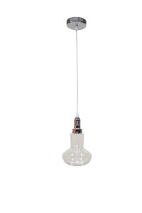BRYGIDA chrom lampa sufitowa wisząca klosz szkło transparentne "żarówka" styl vintage Ø17cm  ↕150cm 1xE14